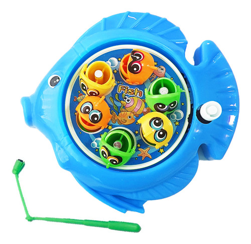 Juego De Pesca Iman Juguete Giratorio Infantil Pez Azul