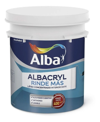 Latex Interior Albacryl Rinde Mas Blanco Mate 20 L 