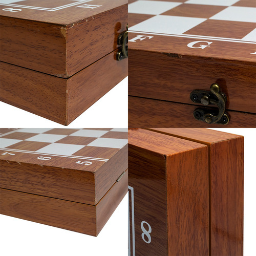 Ajedrez Piezas De Madera Juego De Mesa Familiar Con Detalle (Usado)