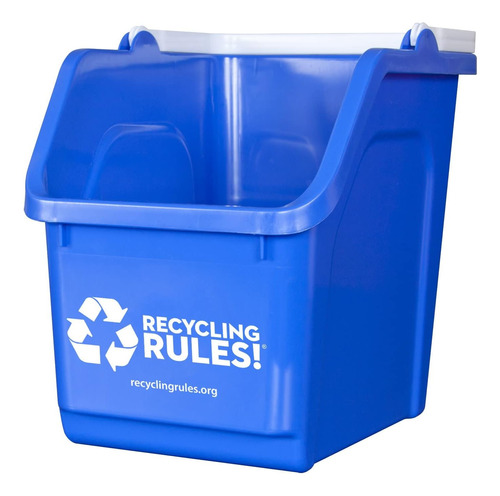 ¡contenedor De Reciclaje Apilable De 6 Galones Azul, R...