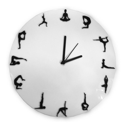 Relógio Yoga De Parede Acrílico Sala Escritório Quarto