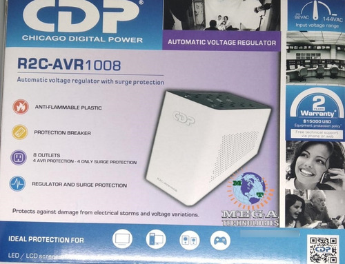 Imagen 3 de 10 de Regulador De Voltaje Cdp R2c-avr1008 1000va 8 Tomas Coaxial
