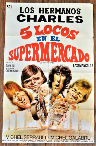 5 Locos Supermercado Serrault Galabru Afiche Cine 1973 Telmo