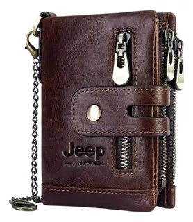 Cartera Jeep 100% de piel auténtica para hombre