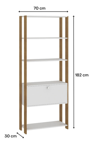 Imagen 4 de 4 de 3 Estantes Libreros Estanterías Puerta 3 Repisas Blanco