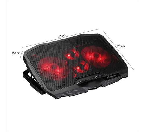 Bandeja Ventilador Cooler Gamer Luz Fondo Xtriker Me Fn-802