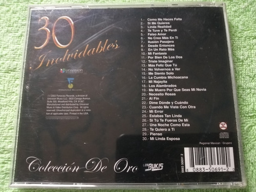 Eam Cd Los Bukis 30 Inolvidables 2002 Coleccion De Oro Marco