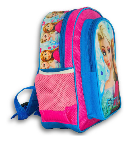 Imagen 3 de 9 de Set De Mochila Kinder Lonchera Térmica Lapicera Doble Frozen