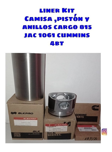 Liner Kit Para. Cargo 815 Jac 1061 Donfeng Doulika Cummins 4