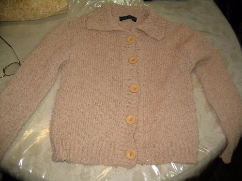 Espectacular Pullover Sweater Saquito Beige Quo Madre Abiert