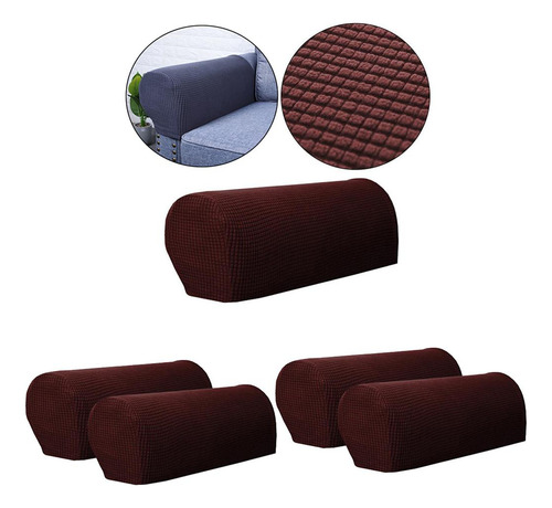 4 Protectores Elásticos Para Brazos De Sofá Lavables,