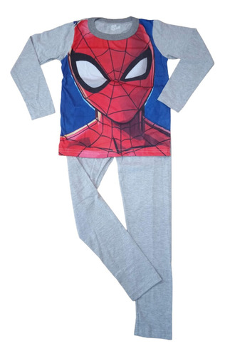 Pijama Spiderman Gris Hombre Araña Marvel Original Niño 