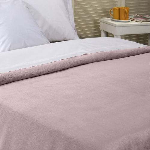 Frazada Manta Polar Danubio 1 Plazas Y 1/2 Rosa Claro Liso