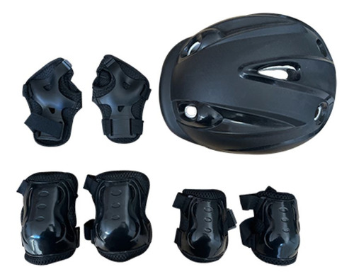 Set Protector Para Deportes Casco Infantil CAS001 Color Negro