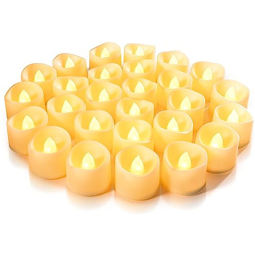 Velas Led De Té Color Marfil, Funcionan Pilas, Durader...