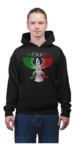 Sudadera Hoodie Tótem Águila Mexicana Tricolor Unisex