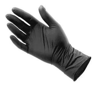 Paquete De Guantes De Nitrilo Libres De Polvo Negros 100pz Negro Grande