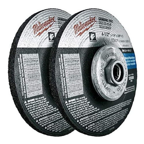 Milwaukee® 2 Pack 4 1 2 Rueda Abrasiva Hubbed Para Amolador