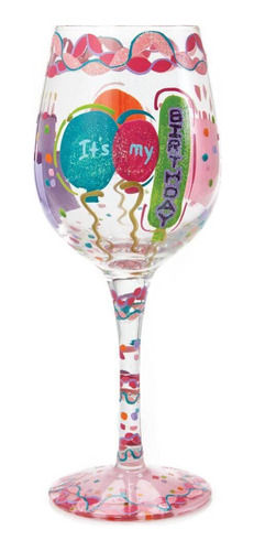 Regalo Copa Vino Pintada Lolita It's My Birthday