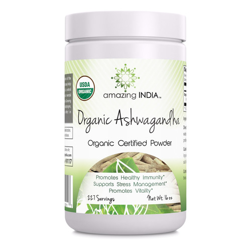 Increíble India Orgánica De Raíz De Ashwagandha - 16 Oz