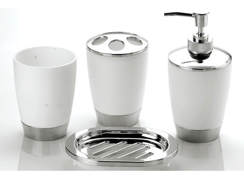 Set Accesorios Baño 4un Blanco Mixa-mimbral