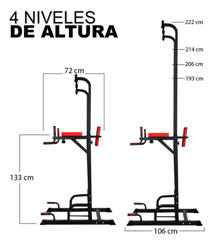 Barras Multifuncional Gimnasio Máquinas Abdominales 7 Nivele