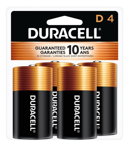 Bateria Duracell Coppertop D, Pacote Com 4 Unidades, Potênci