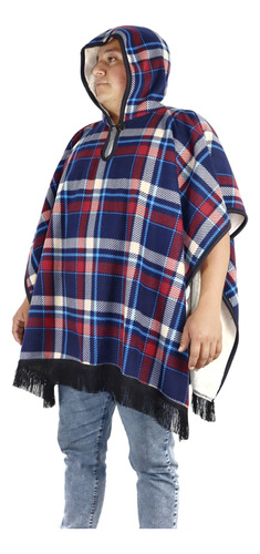 Ruana Poncho Chal Abrigado Con Capota Unisex