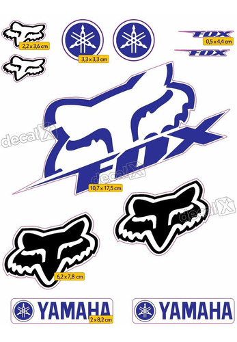 Kit Adesivos Capacete Fox Compatível Yamaha Refletivo Ktcp56 Cor ADESIVO EMBLEMA GRÁFICO FOX REFLETIVO