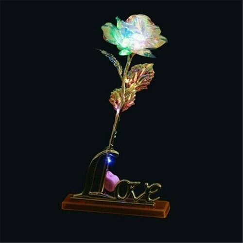 G Galaxy Rose Con Base De Cristal Eterno Para El Día De La M