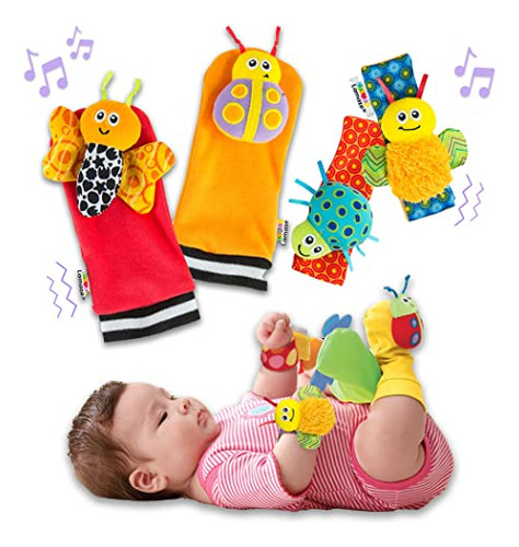 Gardenbug Set De Calcetines Y Sonajero Para La Muñeca Con Bu