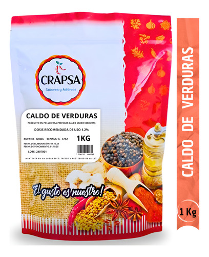 Caldo De Verduras En Polvo X 1kg (sabor Natural)