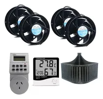 Comprar Kit Ventilación Cooler 6 Pulgadas 2u Timer Htc Base De Apoyo