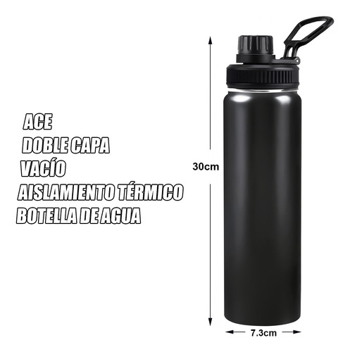 Termos Agua Set Mate Bombilla Acero Inoxidable Ace+2tapas