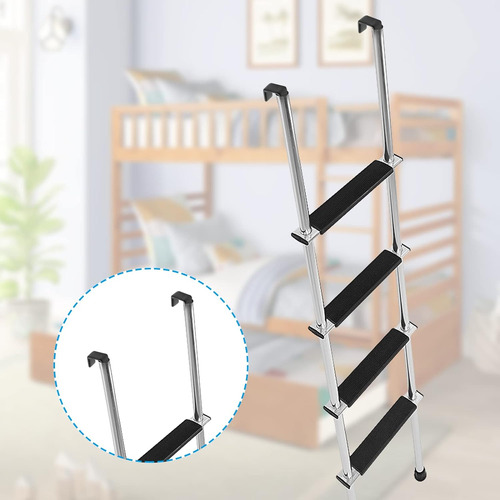 2 Soportes De Gancho Escalera De Litera, Ganchos Negros...