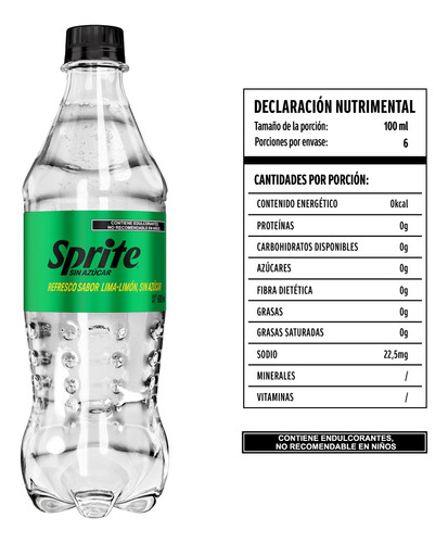 Refresco Sprite Sin Azúcar 600 Ml 12 Pack