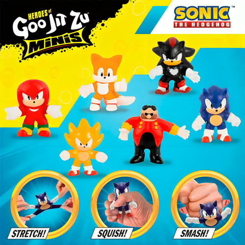 Pack 6 Mini Bonecos Elásticos Sonic Goo Jit Zu 3656 - Sunny
