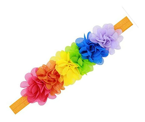 Arco Iris Flor Diadema Para Niñas Bebé Banda De Pelo