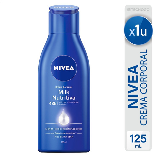 Imagen 1 de 6 de Crema Nivea Body Milk Nutritiva Humectante Piel Extra Seca