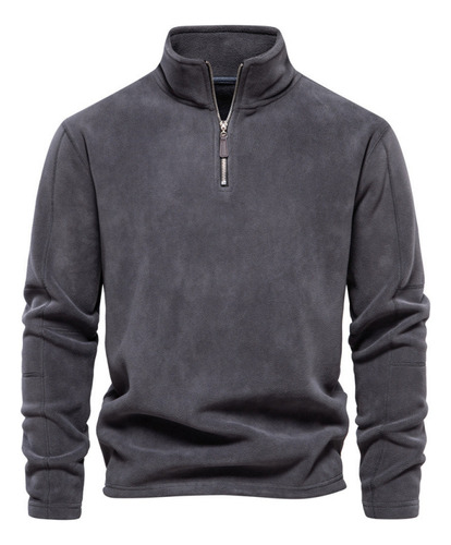 Sudadera De Forro Polar Con Cuello Alto Y Cremallera Para Ho
