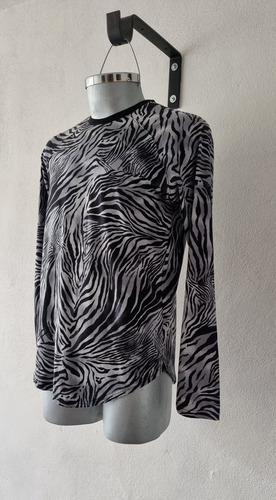 Camiseta Animal Print Playera Manga Larga Hombre Talla M - L