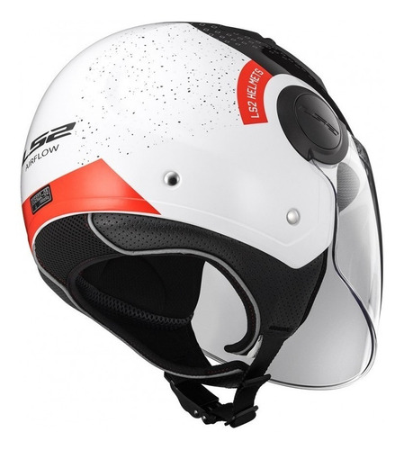 Imagen 4 de 8 de Casco Moto Abierto Ls2 562 Airflow Condor Blanco Negro Rojo