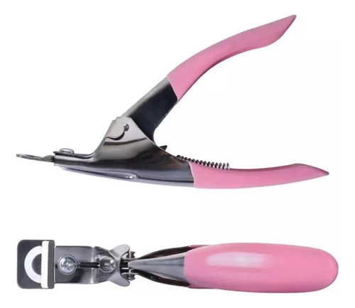 20 Alicates Cortador De Unhas Tips Sorriso Reta Rosa