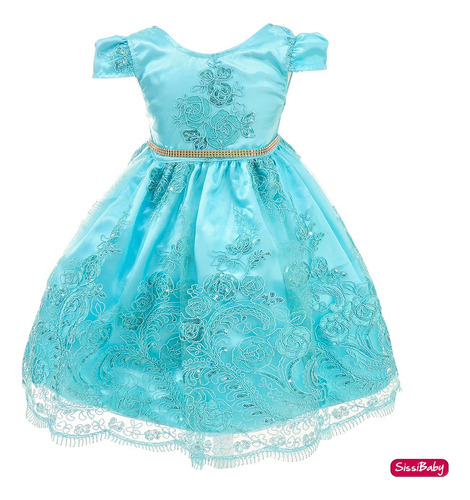 Vestido Infantil Ariel Pequena Sereia Tiffany Daminha Super