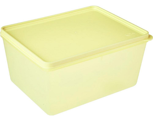 Pote De Plático Retangular Freezer Micro Ondas 600ml Amarelo