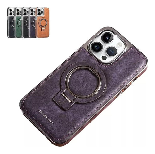 D Capa De Couro Luxuosa Com Suporte Invisível Para iPhone
