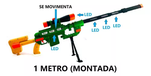 Brinquedo Arma Fuzil Sniper Arminha Som Luzes Movimento - Escorrega o Preço