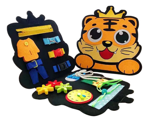 Tablero Sensorial Libro Bebe Desarrollo Sensorial Tigre Multicolor