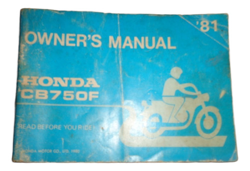 Honda Cb 750 F 1981 Manual De Propietario (Usado)
