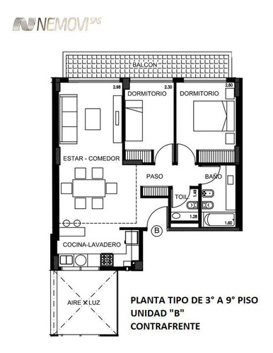 Venta Departamento 3 Ambientes Parque Chacabuco